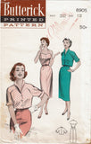 Butterick 6905: 1950s Rare MIsses Sun Dress & Topper 30 B Vintage Sewing Pattern