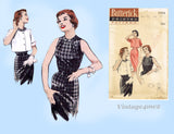 Butterick 6909: 1950s Rare MIsses Sun Dress & Topper 30 B Vintage Sewing Pattern