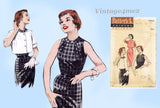 Butterick 6909: 1950s Rare MIsses Sun Dress & Topper 30 B Vintage Sewing Pattern