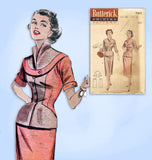 1950s Vintage Butterick Sewing Pattern 6924 Uncut Midcentury Modern Suit Sz 30 B
