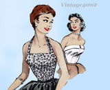 1950s Vintage Butterick Sewing Pattern 6956 Misses Easy Halter Top Size 32 Bust