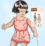 1950s VTG Butterick Sewing Pattern 6957 Uncut Toddler Girls Sun Suit & Dress Sz4 -Vintage4me2