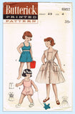 1950s VTG Butterick Sewing Pattern 6957 Uncut Toddler Girls Sun Suit & Dress Sz4 -Vintage4me2