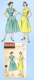 1950s Vintage Butterick Sewing Pattern 6980 Quick & Easy Misses Dress Sz 14 32 B