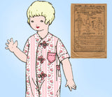  1920s Antique Butterick Sewing Pattern 6993 Toddlers Pajamas with Hood Size 2 - Vintage4me2