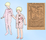 1920s Antique Butterick Sewing Pattern 6993 Toddlers Pajamas with Hood Size 3 - Vintage4me2