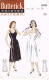 1950s Vintage Butterick Sewing Pattern 6994 Misses Princess Cut Slip Size 36 B