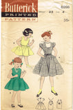 1950s Vintage Butterick Sewing Pattern 6998 Toddler Girls Dress & Dickey Size 4 -Vintage4me2
