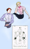 1930s Original Vintage Butterick Pattern 7018 Uncut Misses Raglan Blouse Sz 30 B