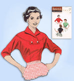 1950s Original Vintage Butterick Sewing Pattern 7025 Uncut Misses Blouse Sz 34 B