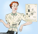 1930s Vintage Butterick Sewing Pattern 7074 Misses Blouse Puffed Sleeves Sz 32 B
