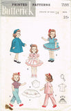 1950s Vintage Butterick Sewing Pattern 7155 14 Inch Toni Doll Clothes