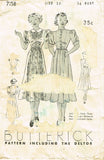 1930s Vintage Butterick Sewing Pattern 7158 Uncut Misses Shirtwaist Dress 34 B - Vintage4me2