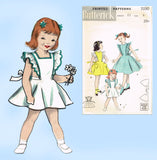 Butterick 7230: 1950s Easy Uncut Girls Pinafore Dress Sz4 Vintage Sewing Pattern