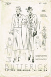 1930s Original Vintage Butterick Sewing Pattern 7239 Plus Size Womens Suit 40 B