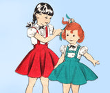 1950s Vintage Butterick Sewing Pattern 7410 Baby Girls Suspender Skirt Size 2