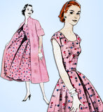 1950s Vintage Butterick Sewing Pattern 7278 Misses Dress & Swagger Coat Sz 30 B