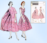 1950s Vintage Butterick Sewing Pattern 7278 Misses Dress & Swagger Coat Sz 30 B