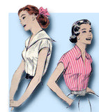 1950s Vintage Butterick Sewing Pattern 7287 Easy Misses Sailor Blouse Size 32 B