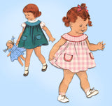 1950s Vintage Butterick Sewing Pattern 7295 Darling Baby Girls Dress Size 1