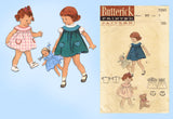 1950s Vintage Butterick Sewing Pattern 7295 Darling Baby Girls Dress Size 1