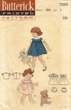 1950s Vintage Butterick Sewing Pattern 7295 Darling Baby Girls Dress Size 1