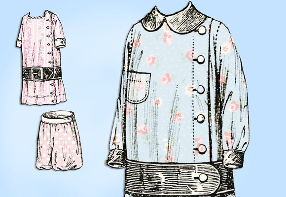 1910s Rare Vintage Butterick Sewing Pattern 7333 Baby Girls Edwardian Dress Sz 2 - Vintage4me2