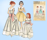 1950s Vintage Butterick Sewing Pattern 7333 Sweet Toddler Girls Gown Size 4