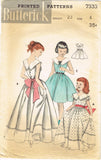 1950s Vintage Butterick Sewing Pattern 7333 Sweet Toddler Girls Gown Size 4
