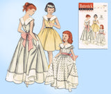 1950s Vintage Butterick Sewing Pattern 7333 Sweet Toddler Girls Gown Size 6