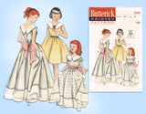1950s Vintage Butterick Sewing Pattern 7333 Sweet Toddler Girls Gown Size 6