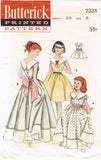 1950s Vintage Butterick Sewing Pattern 7333 Sweet Toddler Girls Gown Size 6