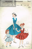 1950s Vintage Butterick Sewing Pattern 7412 Little Girls Sun Dress or Jumper Sz8