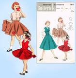 1950s Vintage Butterick Sewing Pattern 7414 Toddler Girls Suit Set Size 6