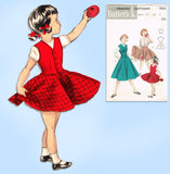 1950s Vintage Butterick Sewing Pattern 7414 Toddler Girls Suit Set Size 6