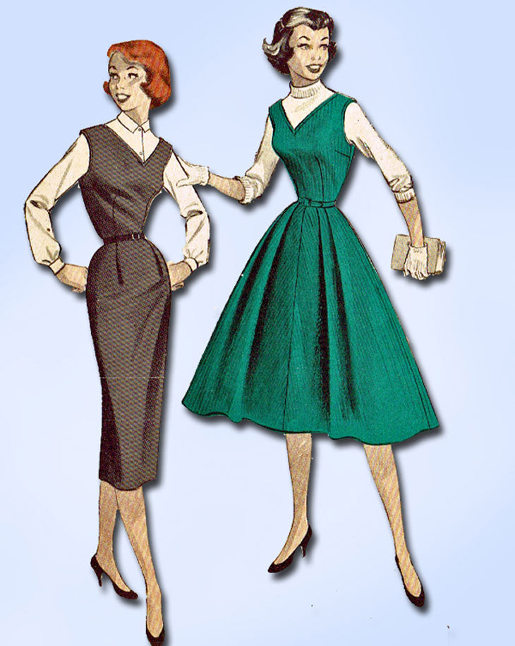 1950s Misses Butterick Sewing Pattern 7432 Uncut Misses Dress Sz 32 B ...