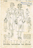 1930s Vintage Butterick Sewing Pattern 7454 Junior Misses Dress & Jacket Sz 32 B