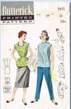 1950s Vintage Butterick Sewing Pattern 7471 Easy Misses Coverall Apron Size 16