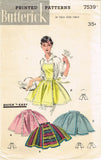 1950s Vintage Butterick Sewing Pattern 7539 Easy Uncut Misses Apron Fits All