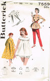 1950s Vintage Butterick Sewing Pattern 7559 Uncut Baby Doll Pajamas Size 32 B