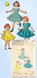 1950s Vintage Butterick Sewing Pattern 7594 Toddler Girls Sun Dress Size 6 24B