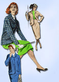 1950s Vintage Butterick Sewing Pattern 7604 Uncut Misses Box Jacket & Skirt 33 B - Vintage4me2