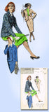 1950s Vintage Butterick Sewing Pattern 7604 Uncut Misses Box Jacket & Skirt 33 B - Vintage4me2