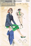 1950s Vintage Butterick Sewing Pattern 7604 Uncut Misses Box Jacket & Skirt 34B - Vintage4me2