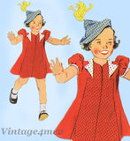 Butterick 7619: 1930s Cute Toddler Girls Dress Size 5 Vintage Sewing Pattern - Vintage4me2