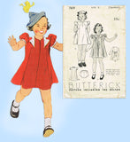Butterick 7619: 1930s Cute Toddler Girls Dress Size 5 Vintage Sewing Pattern - Vintage4me2