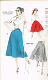 1950s Vintage Butterick Sewing Pattern 7643 Misses Skirt or Culottes Size 28 W