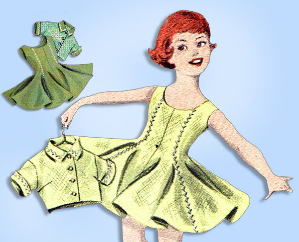 1950s VTG Butterick Sewing Pattern 7670 Little Girls Princess Dress & Topper 10 - Vintage4me2