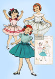 1950s Vintage Butterick Sewing Pattern 7695 Toddler Girls Party Dress Size 4