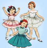 1950s Vintage Butterick Sewing Pattern 7695 Toddler Girls Party Dress Size 4